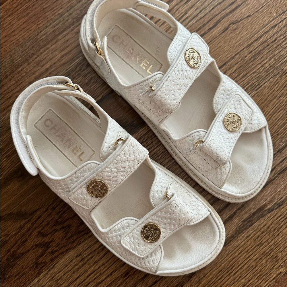 Chanel 2022 Interlocking Cc Slingback Sandals - image 3